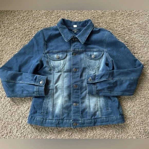 Women’s Lee Riders Denim Jean Jacket Size Large Stretch - Picture 1 of 6
